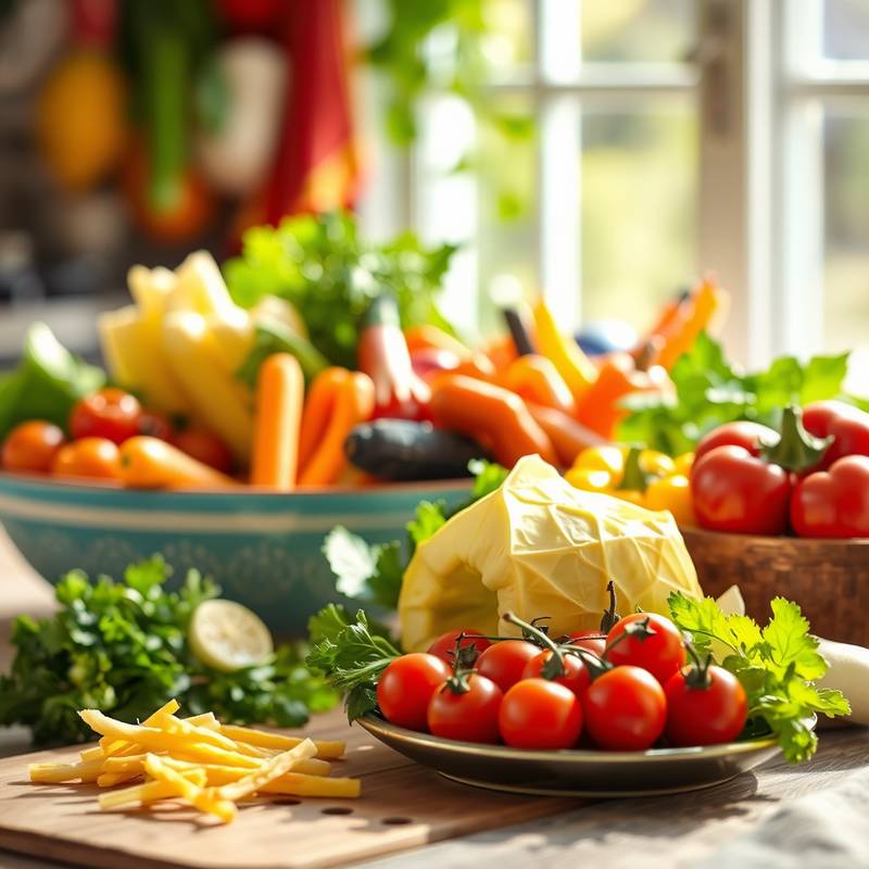 Brochure design for an organic food company, highlighting fresh produce and healthy recipes.