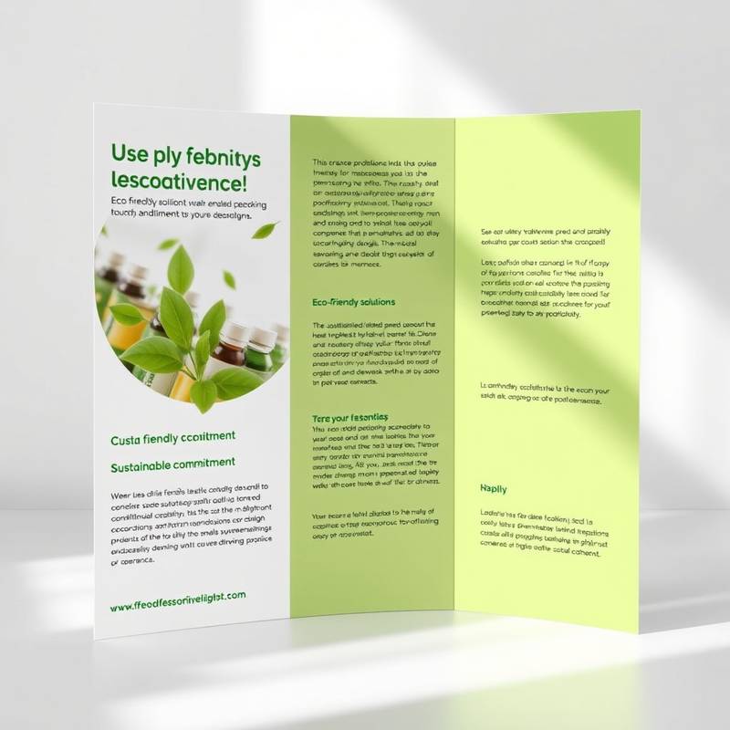 Image of a brochure design for 'Eco Friendly Solutions', emphasizing their commitment to sustainability.