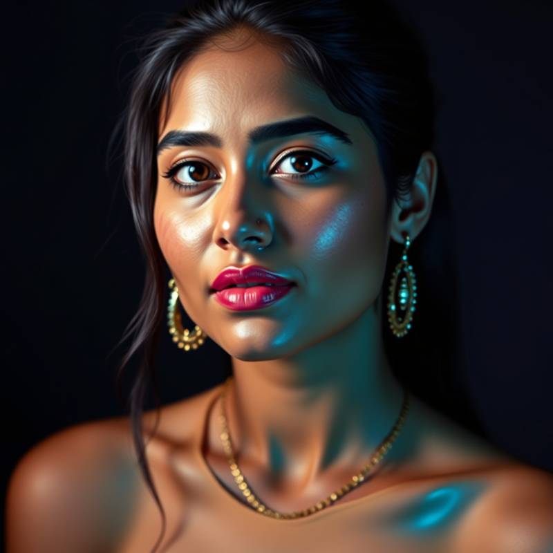 Portrait of Jasmine Patel, Lead Graphic Designer at Inspire Creative Studio, with a vibrant and creative expression.